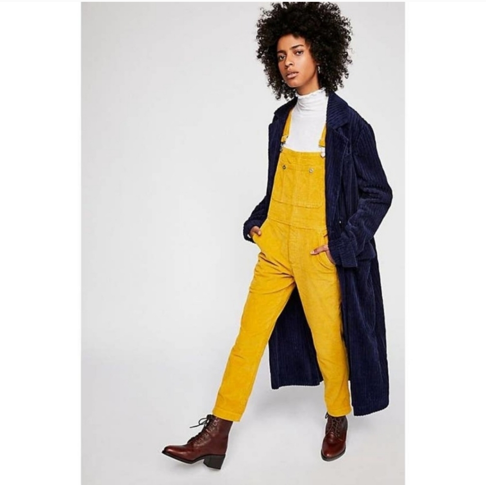 Free People Boyfriend Wide Wale Corduroy Overalls - 29